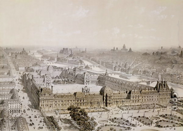 The Louvre by Henri Michel Antoine Chapu, showing the extension along Rue du Rivoli
