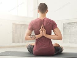 Reverse prayer pose
