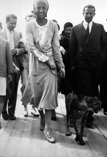 Josephine Baker and leopard